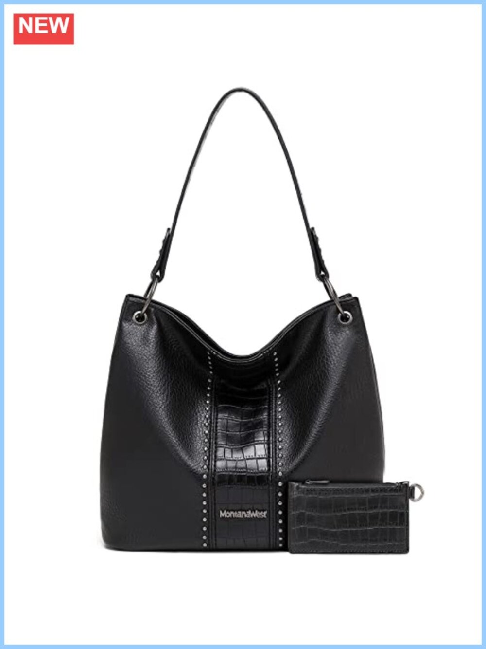 Vegan Leather Hobo Bag Slouchy Shoulder Tote Handbag Contrast Color